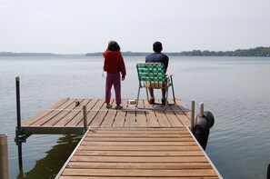 Fishing off the dock.