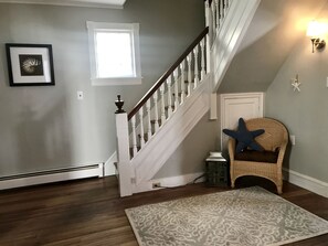 New updated foyer w old floors!