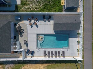 Fenced-In Yard. Plenty of Space for Family Games Around the Pool Area.