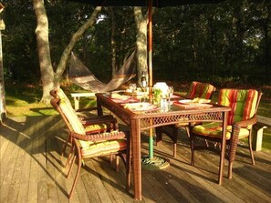 Large Deck / Webber gas grill & all amenities for entertaining/
Hammock in yard