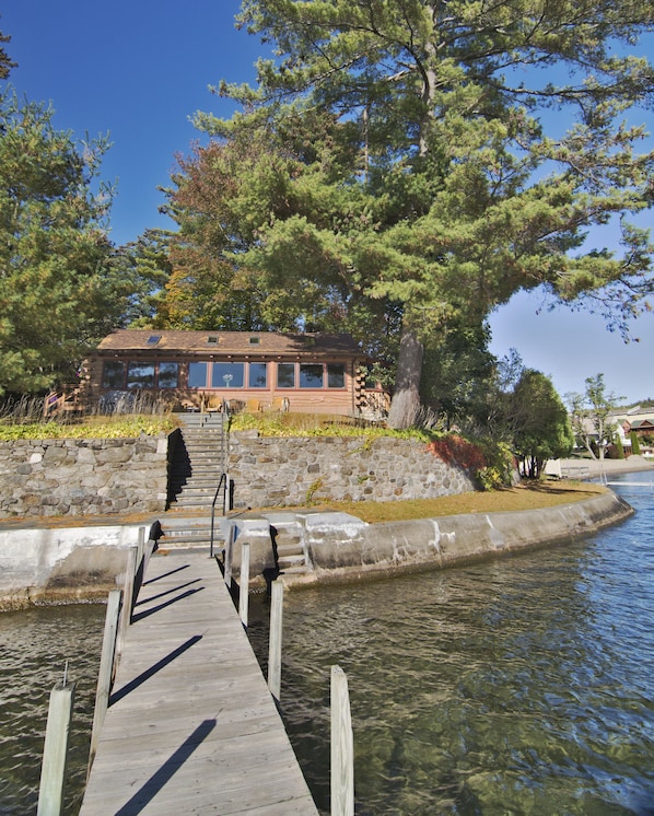 Cabin from the dock on Lake George