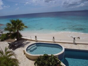 Pool and beach from the terrace.