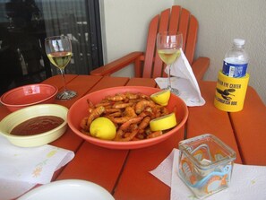 Dinner on the porch. 