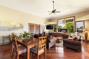 The dining room is centrally located