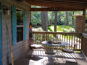 Enjoy yummy food / QUIET time as you admire the view on this spacious back porch