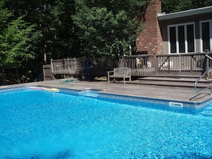 Large Swimming Pool with wrap around deck