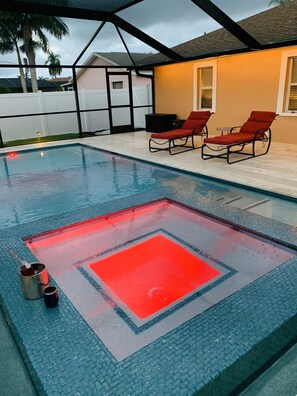 Luxury salted water heated pool 