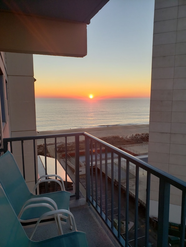 Sunrise View From Our Balcony Over The Ocean