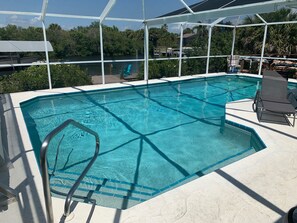 Larger than the typical Florida caged pool