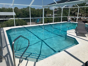 Larger than the typical Florida caged pool