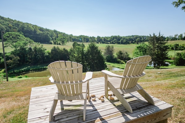 Soak in the panoramic views from this quaint seating