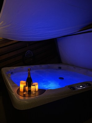 The perfect place to relax-in your own PRIVATE hot tub!