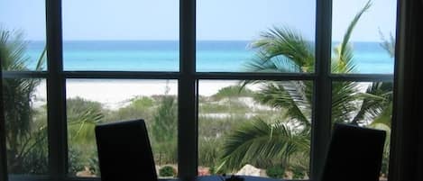 Beachfront view from Great Room.  Condominium with with pool facing Gulf