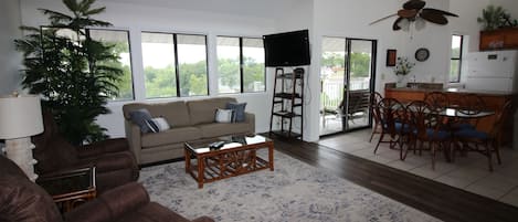 Family room and dining area.