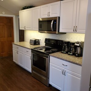 UPDATE: We replaced the separate coffee makes shown in this pic with the Keurig shown in next picture