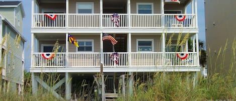 Beach side, our condo has the Clemson flag.