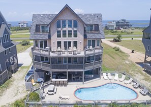 Surf's Up at this statuesque oceanfront beach escape with a line-up of oceanfront bedrooms and multiple gathering and entertainment options.