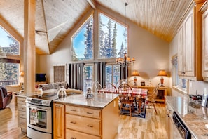 The home has high lofted ceilings with amazing views!