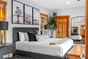 First floor master bedroom with its own private bathroom and deck.