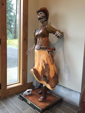 Our property manager, Shotgun Annie, will greet you at the door!