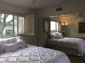 King size bed in Master bedroom.