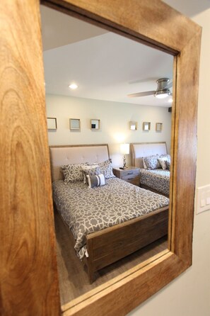Hotel style bedroom, two Queen beds, Smart TV