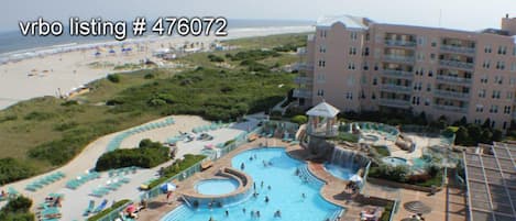 1 View South FROM ROOF of North Beach BLDG. Beach Front Pool Complex & Tables