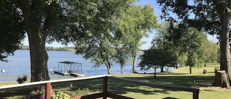 Large Deck off Kitchen with Views of Lake and Privacy