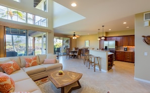 The condo offers plenty of space to gather with friends