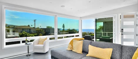 Enjoy stunning ocean views from the kitchen or living room