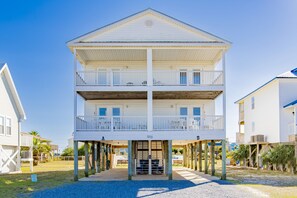 Duplex. Solace II is on the right. Large balconies for eating & relaxing.