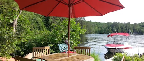 Private shallow water lake-front, dock and deck area