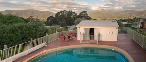 Beautiful mountain views from the main house balcony