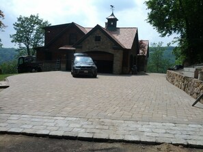 Front , plenty of parking. 