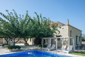 40 sq. m private swimming pool with sun beds and gazebo