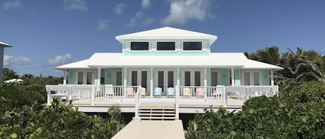 Beach front view of home