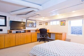 Basement bedroom and office