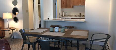 Updated kitchen and dining area