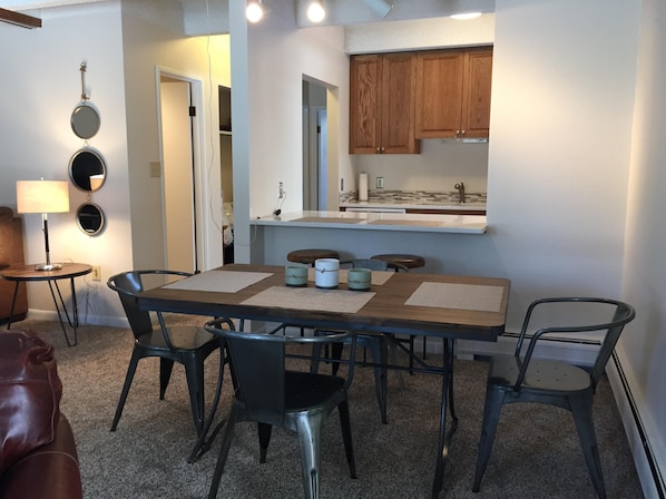 Updated kitchen and dining area