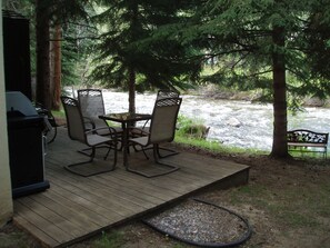Down Gore Creek from back deck.  Creekside units have wonderful sights, sounds.