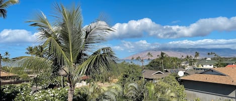 View of ocean and mountains from lanai at 2 bedroom unit