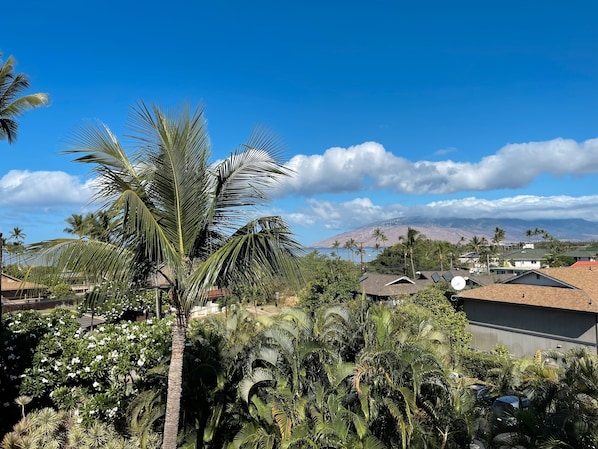 View of ocean and mountains from lanai at 2 bedroom unit