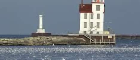 Lorain's Lighthouse and Beacon as viewed across the street from the Beacon B&B