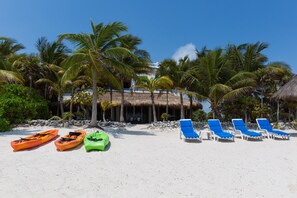 Looking back at the villa from the beach