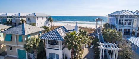 View from above - direct Gulf Front with easy beach access 