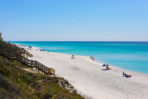 Beach access directly across the street