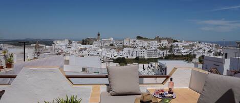 Welcome to your view from the roof terrace at Casa Colina Blanca.