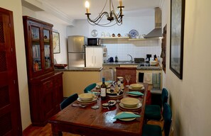 Dining and kitchen areas. 