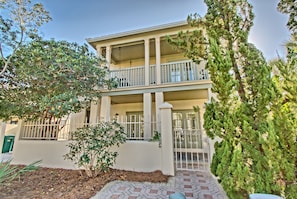 your front gate to the beach bungalow 80 steps to the beach steps and pool