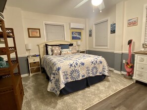 New mini-split in 2021.  Front room has same. Table lamps have USB ports. 